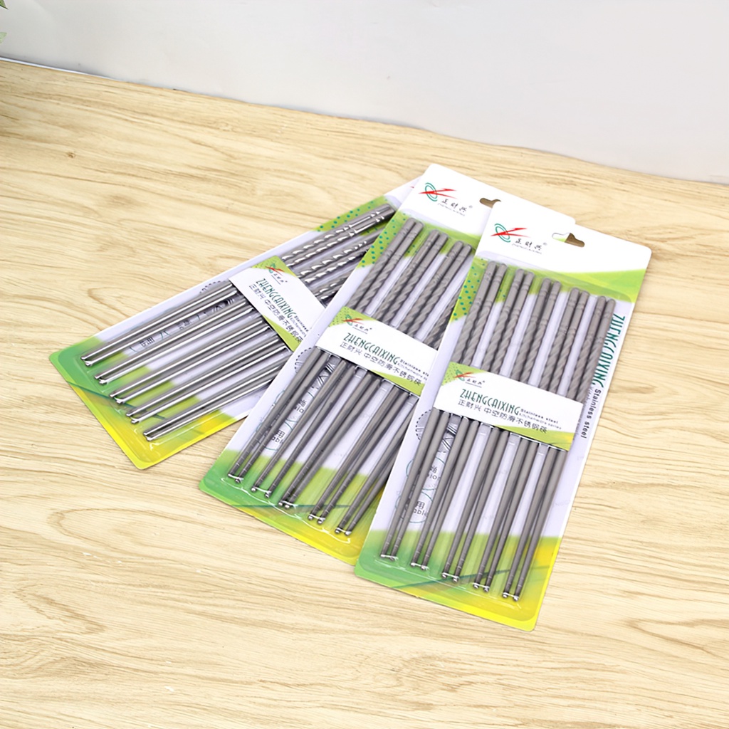 Bộ 5 Đôi Đũa Inox Xoắn Cao Cấp
