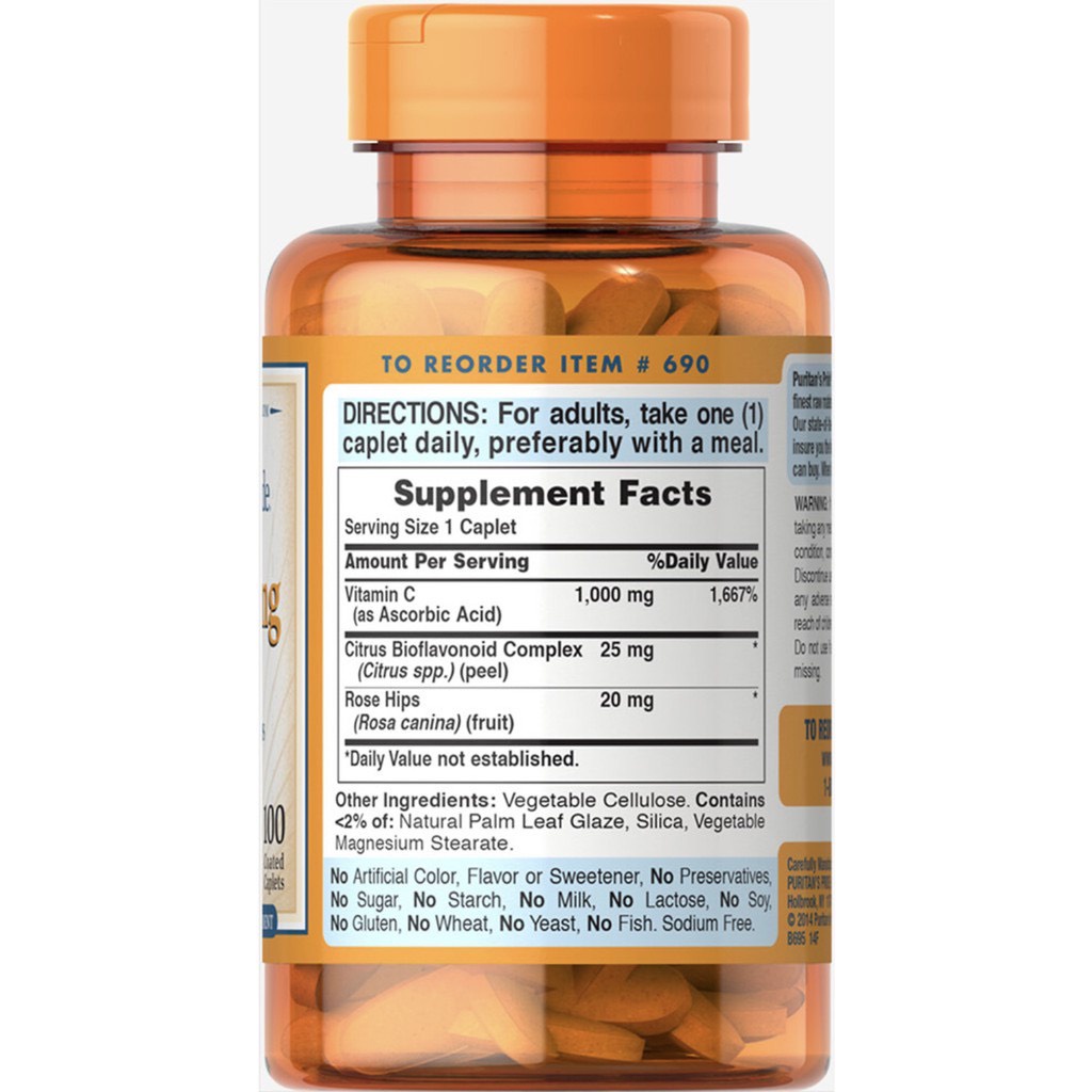 Viên Bổ Sung Vitamin C Puritan's Pride