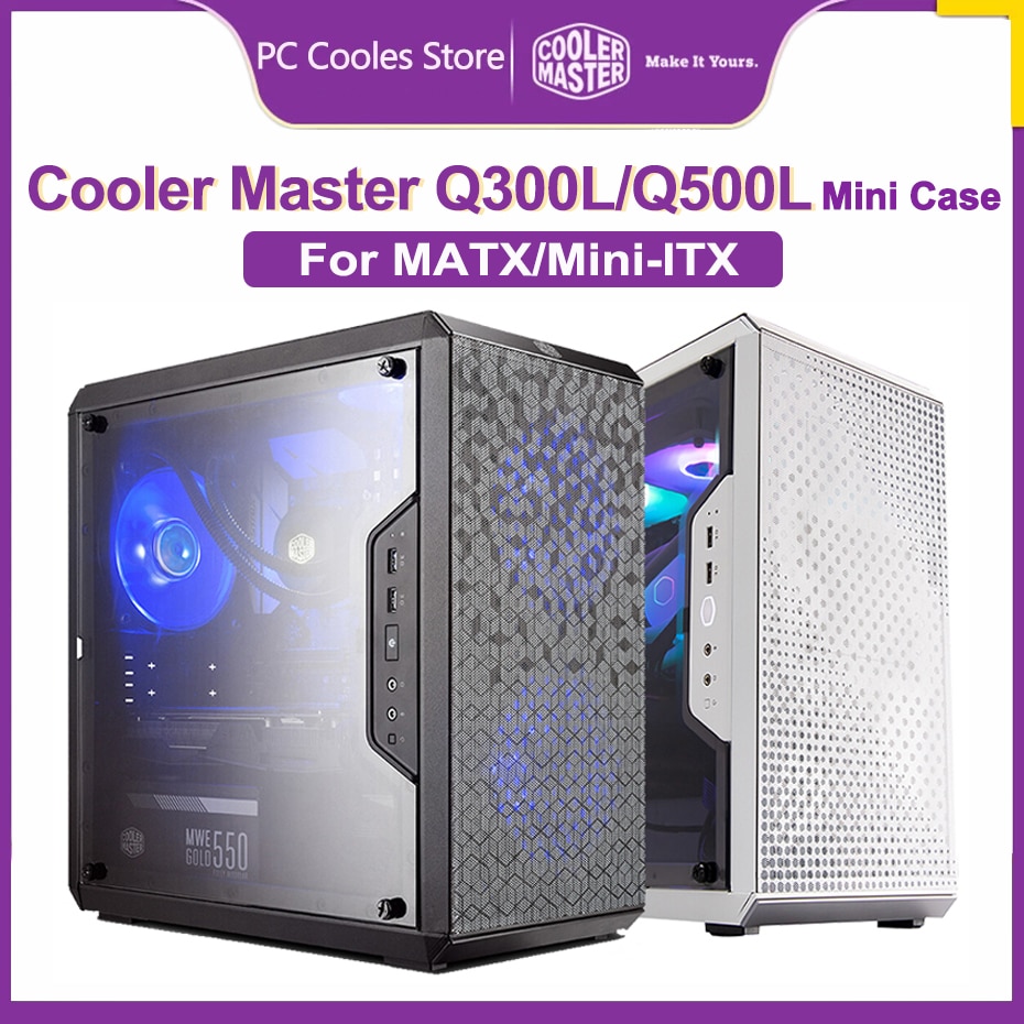 Cooler Master Q300L Q500L Mini ITX Case Side Transparent Desktop Computer  Chassis For 360Mm Graphics Card