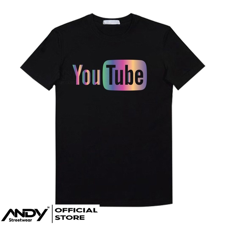 Áo thun nam nữ youtube tay ngắn phản quang vải thun cotton mềm mịn