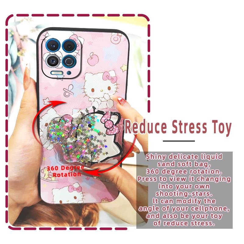 TPU quicksand Phone Case For MOTO Edge S/G100 protective Rotatable stand phone lens protection cute Fashion Design. 