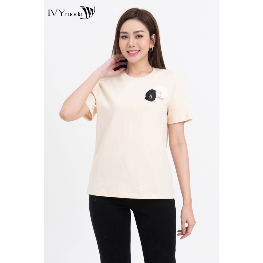 Áo thun đính hoa IVY moda MS 57M7761