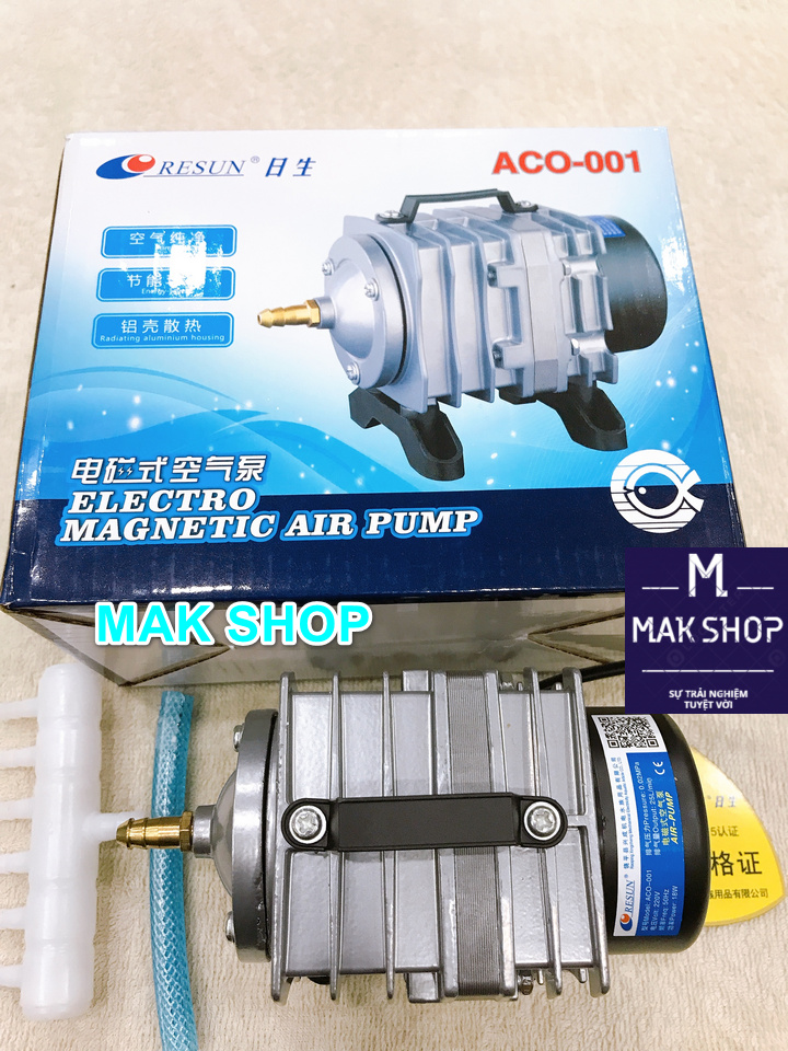 Máy sủi oxy aco resun 001 18w, sục khí, thổi khí cho hồ cá cảnh