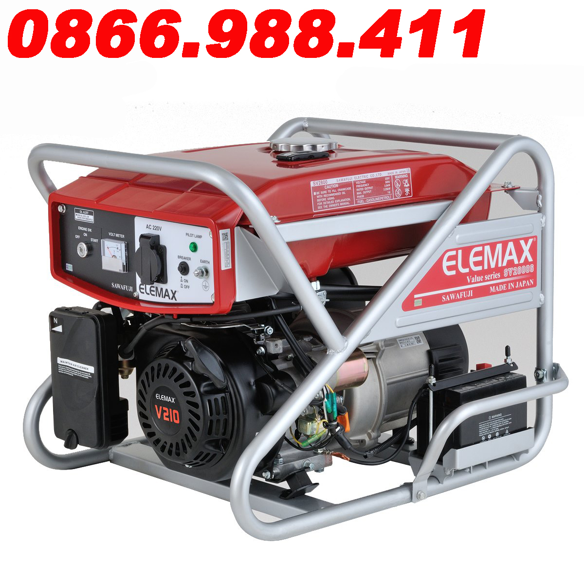 Máy phát điện chạy xăng 2.5kva elemax sv3300s