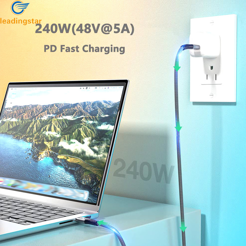 LeadingStar Fast Delivery Usb 4.0 Data Cable Compatible For Thunderbolt 4 Type C Double-headed 8k Cable 40gbps Pd 240w Fast Charging Cable