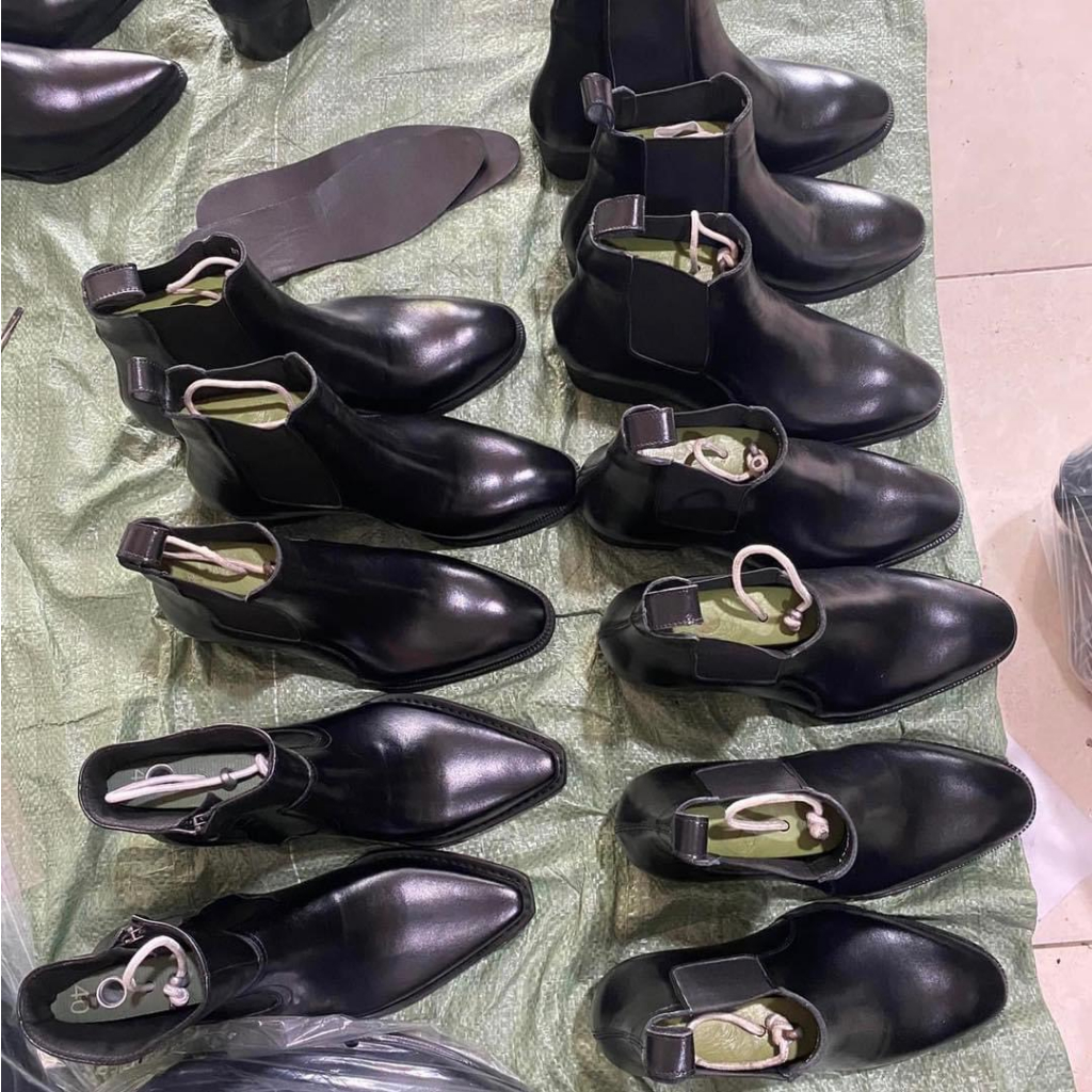 [FREESHIP] Giày Nam Santiago Khóa Zip Da Sít Chống Nhăn Đế Kép, Giày Da Nam Kiểu Dáng Công Sở Mã 1916 - Xưởng Giày Chelsea Boot