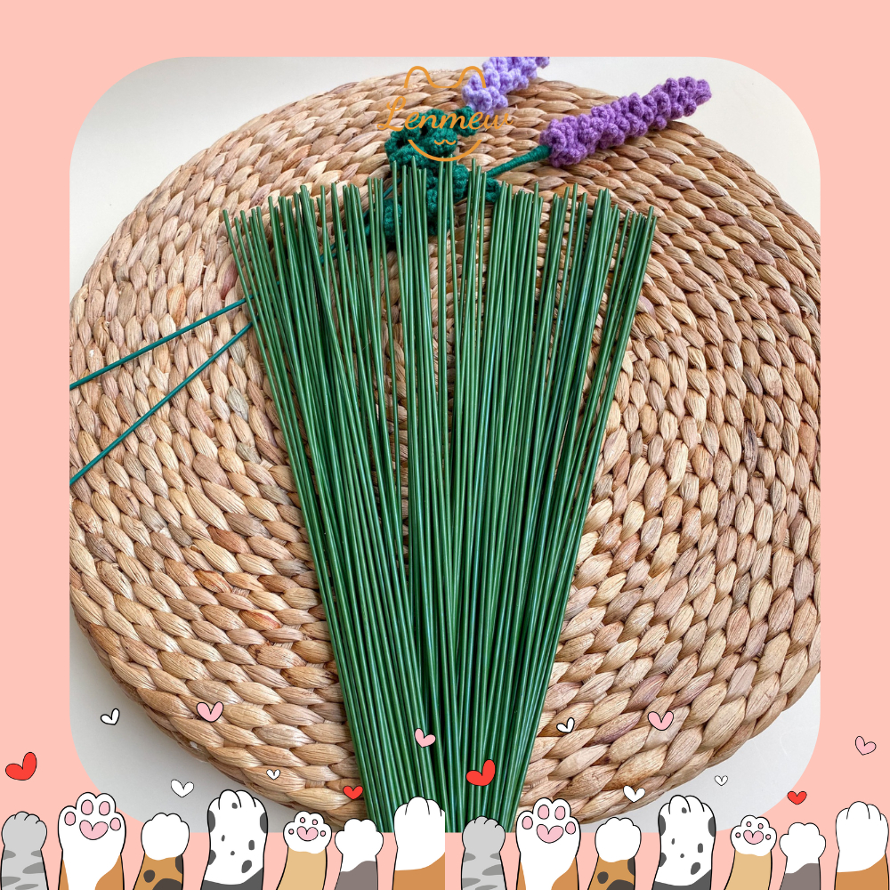 Que Kẽm Làm Cành Hoa Len Handmade (40Cm) (Set 10 Cành)