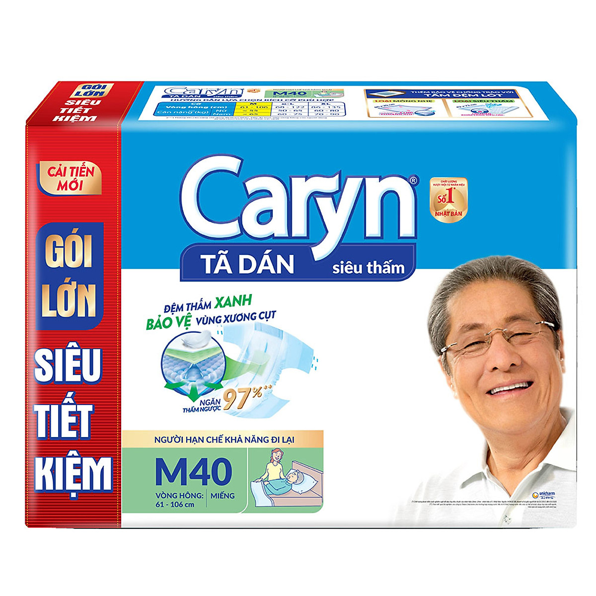 Tã Dán Caryn size M40 Tã người lớn