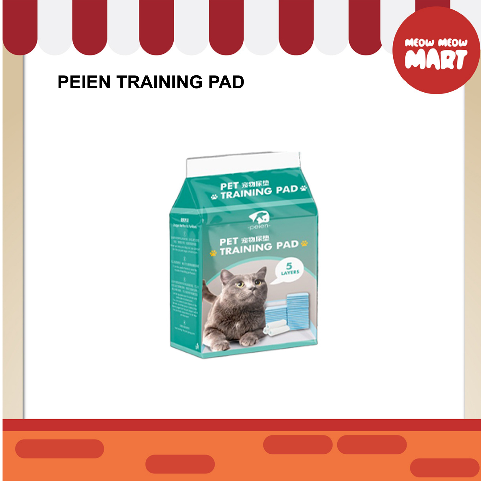 🛍️4 BAGS/CTN🛍️ 【PEIEN】5 LAYERS Premium Pet Puppy Training Mat Wee Wee Pad Urine Pat for Cat Dog