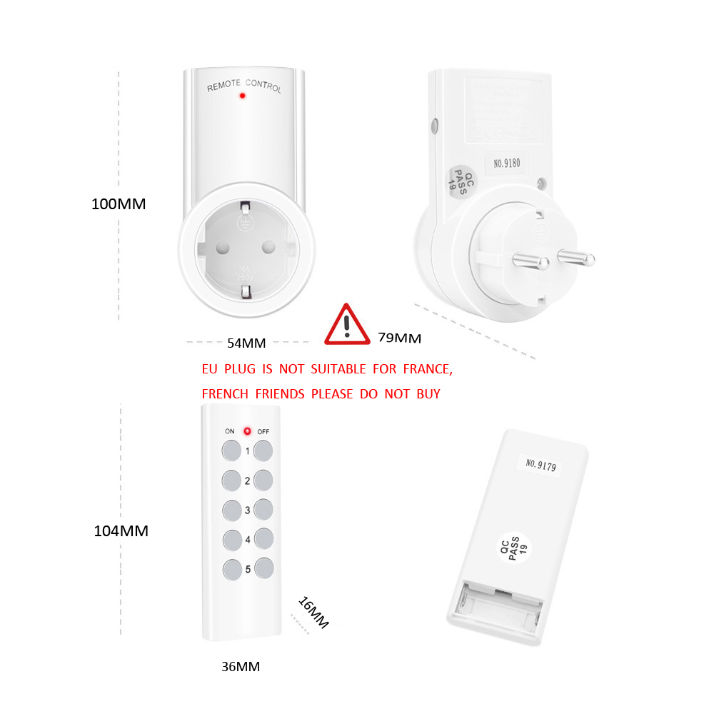 【Essential Good Item】Wireless Smart Remote Control Socket EU 16A Household Energy Saving 433MHZ Electrical Outlet Switch Plug 220V 230V. 