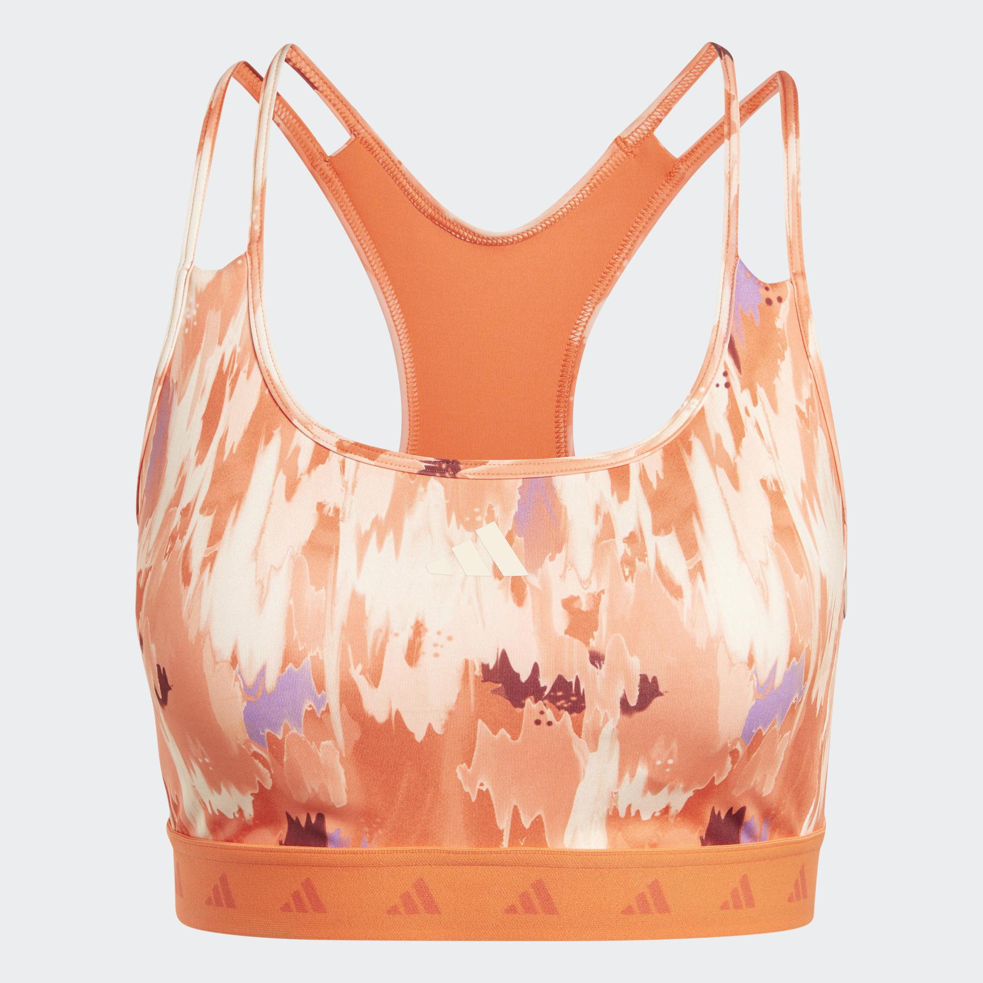 Adidas Tập luyện Áo Bra Medium Support PowerReact Lift Your Mind Nữ trái cam IP1808