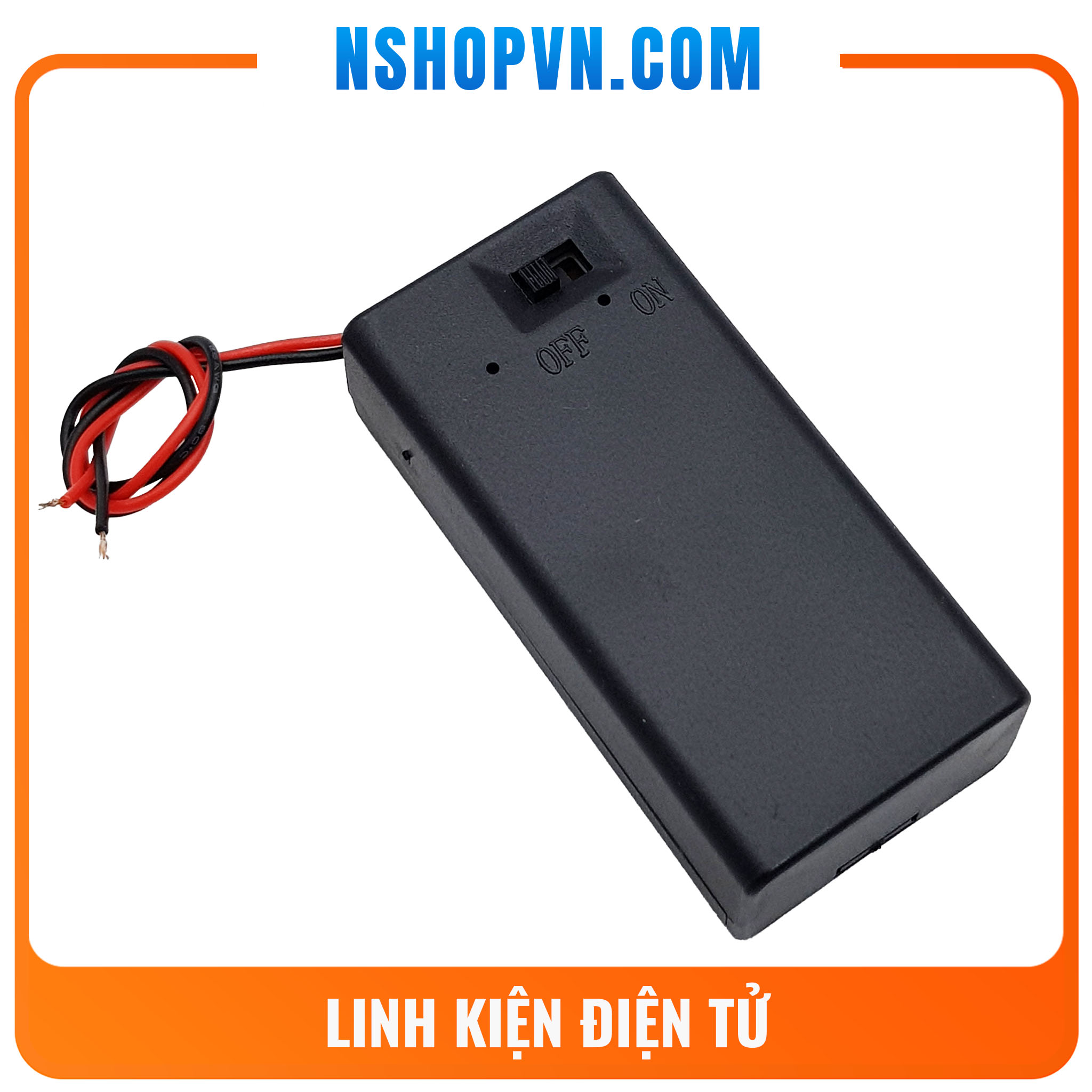 Hộp pin 9V có công tắc
