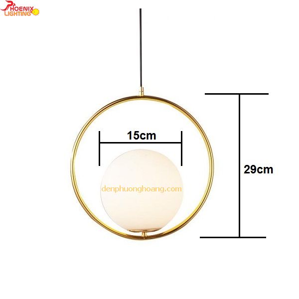 Đèn thả: Mẫu đèn thả cầu thủy tinh mạ vàng