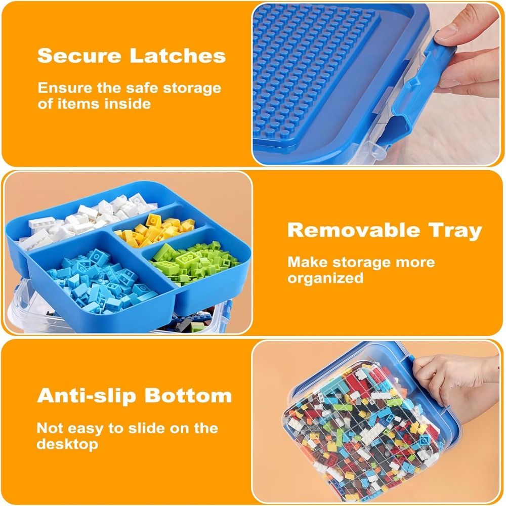 Large Capacity Stackable Building Blocks Storage Box Transparent ...