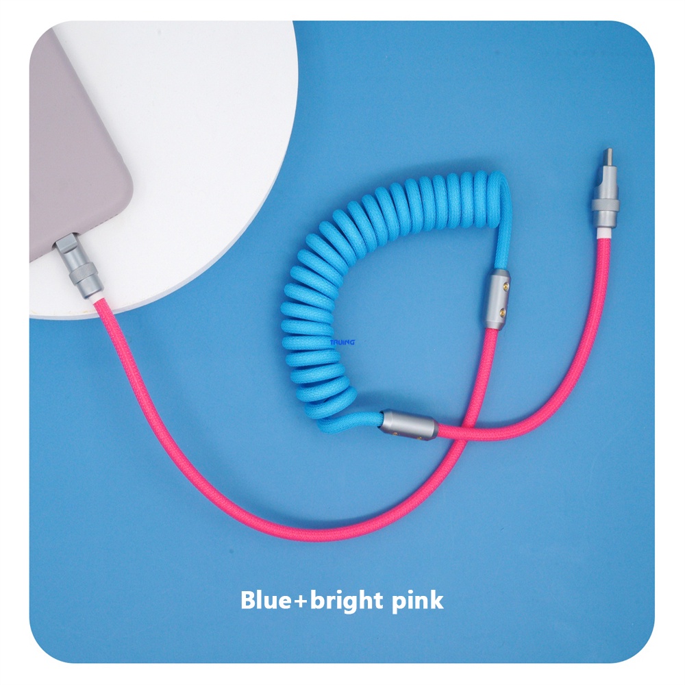 ♥ Free shipping+COD ♥Spring data cable 1.8M charging cable 120PD fast charging spring pull USB cable suitable for Android Apple