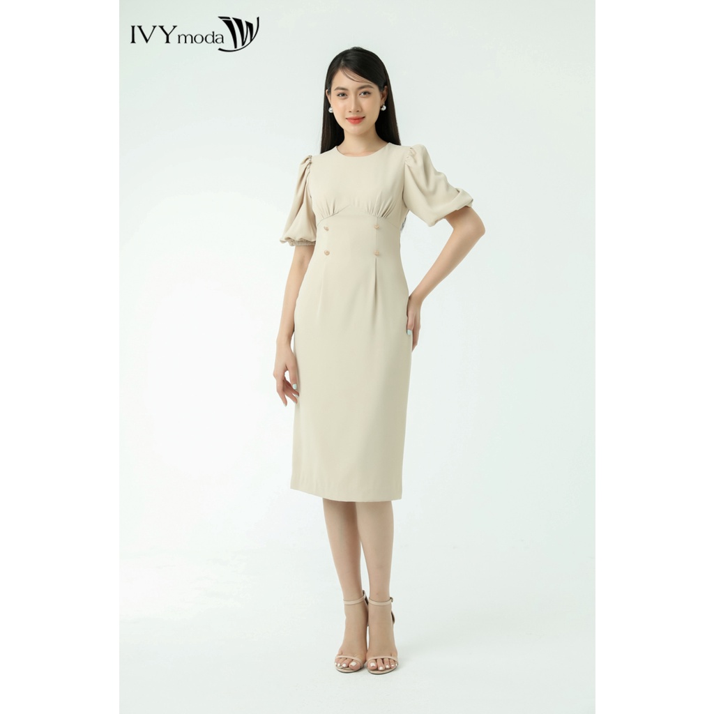 Đầm ôm tay bồng IVY moda MS 48M7383