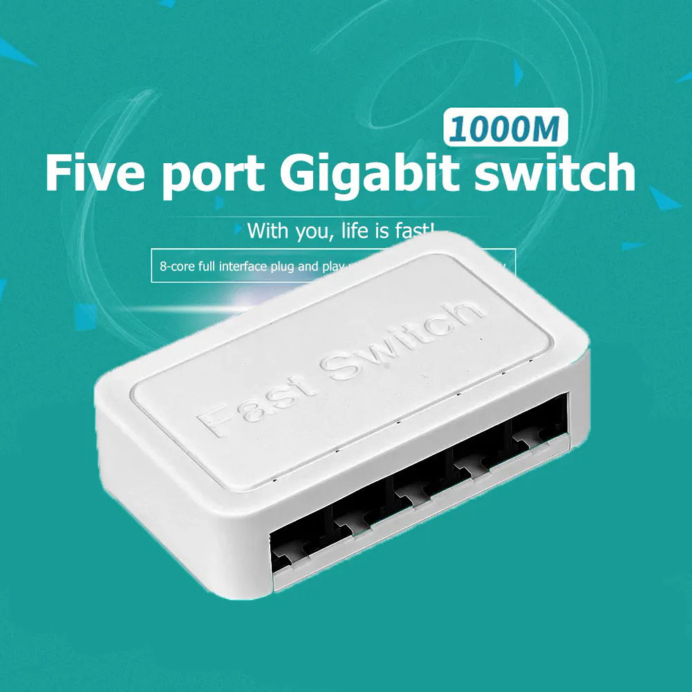 10100 1000Mbps Mini Connected Network Switch 5 Port Ethernet Switch Internet Splitter Desktop RJ45 Hub