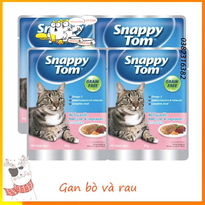 [ Mua 4 tặng 1 ] pate snappy tom 85gr 4 vị thơm ngon