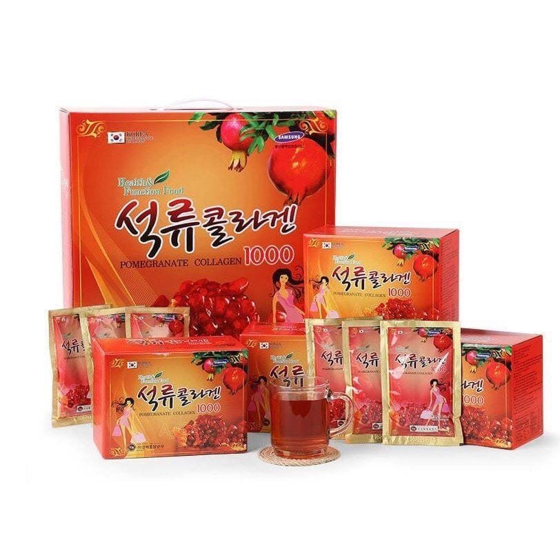 Nước Ép Lựu Pomegranate Collagen 1000 Hàn Quốc (80ml x 30 gói), EXP:12/2024