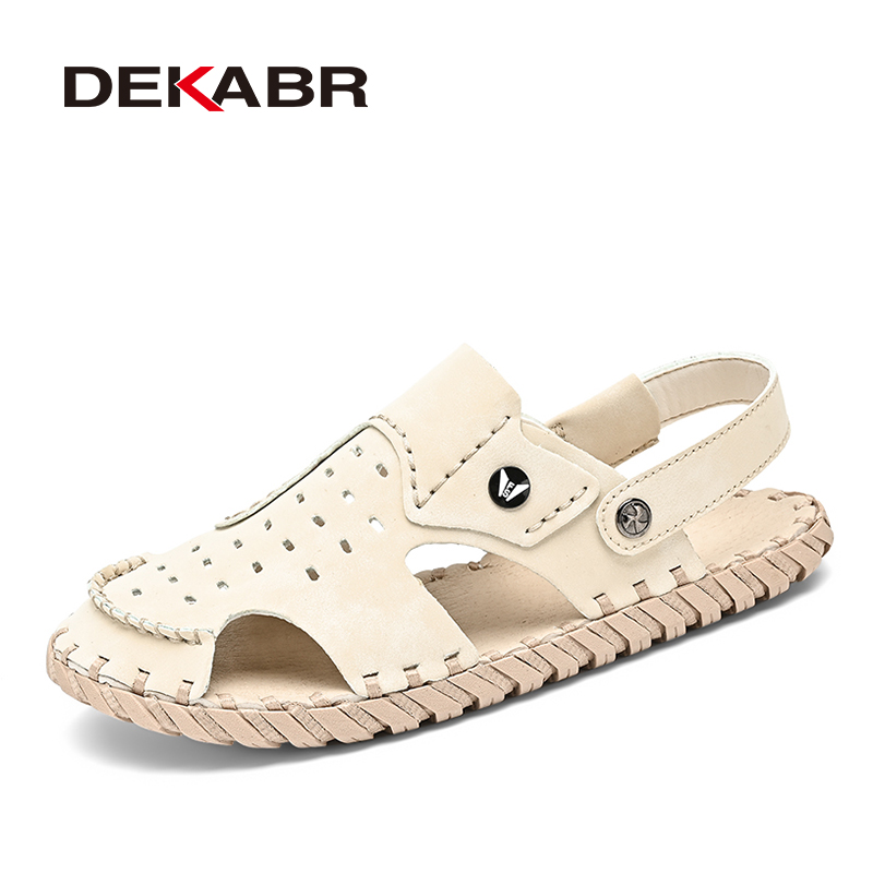 DEKABR 38-46 New Fashion Luxus Boy Pu Slippers Soft Comfortable Summer Casual Men's Sandals Shoes. 