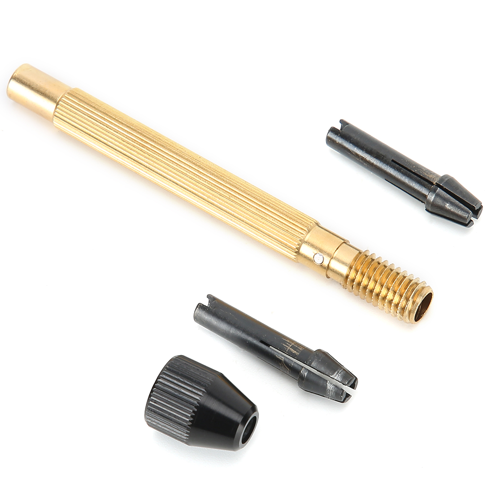 3pcs Copper Pin Vise Twisted Drill Bit Hand Drill Watch Repairing Tool Accessory