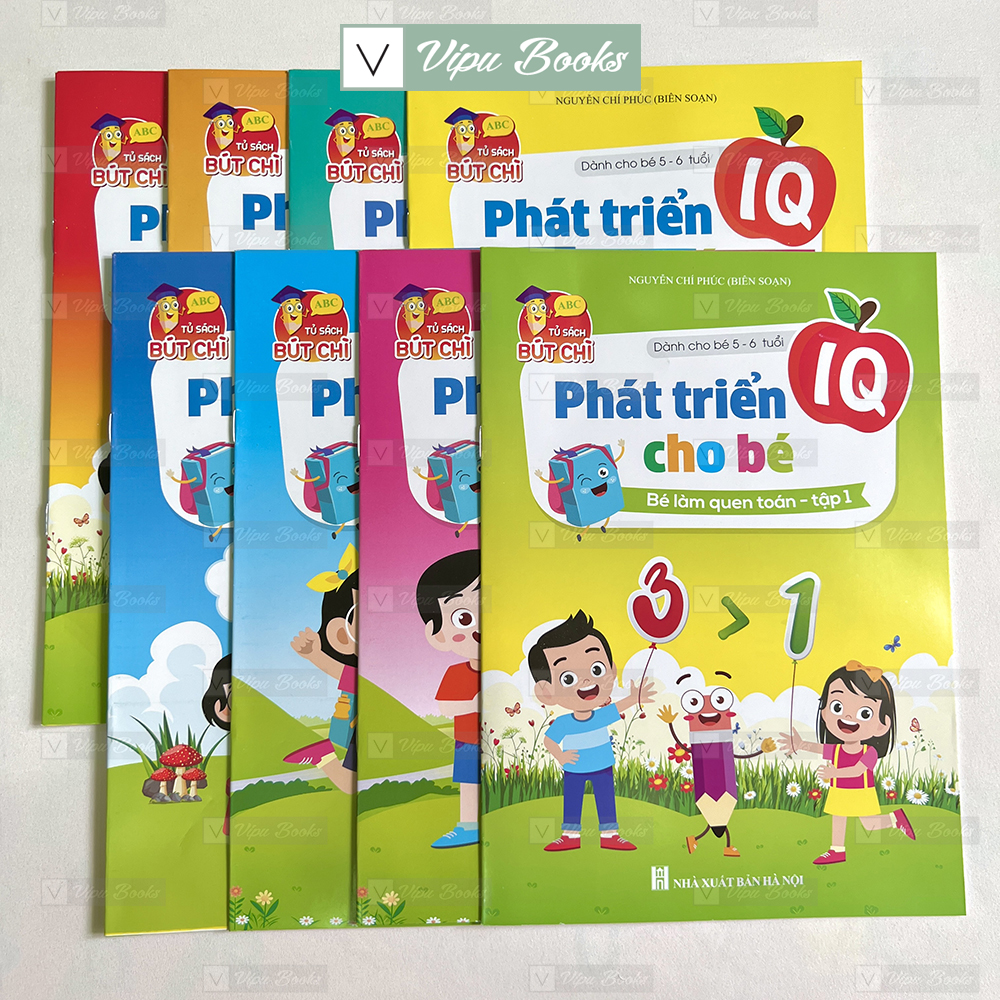 Sách - Phát Triển IQ Cho Bé - Dành Cho Trẻ 5-6 Tuổi (Túi 8 Cuốn)