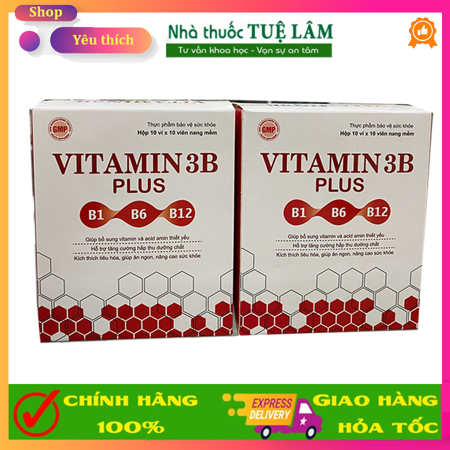 Vitamin 3b plus - hộp 100 viên - giúp bổ sung vitamin b1, b6 và b12