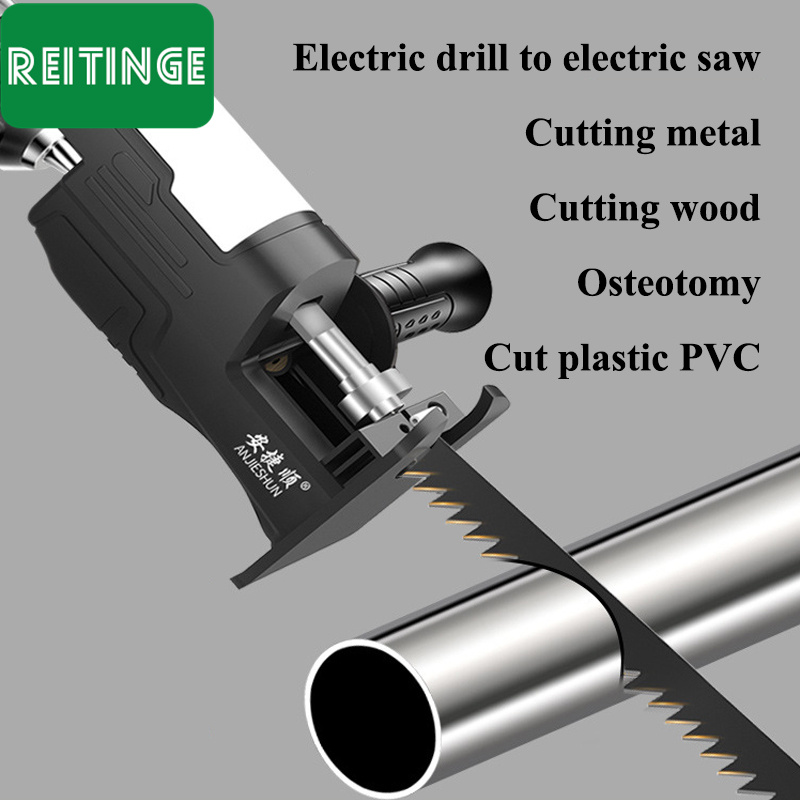 REITINGE Máy Khoan Điện để thấy Đầu chuyển đổi Chuck sửa đổi Saw Saber Saw với cái khoan tay công cụ