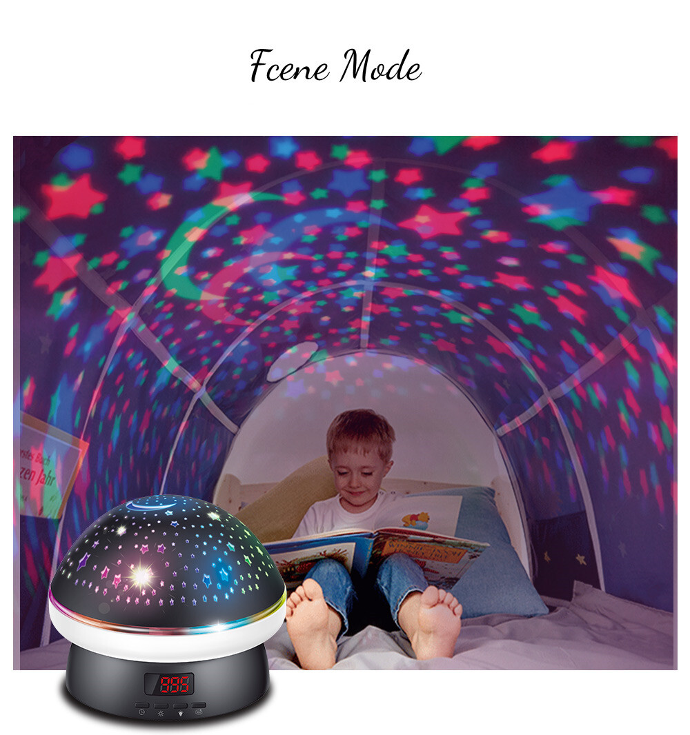ใหม่ Galaxy โปรเจคเตอร์ Starry Sky หมุน LED เห็ด Night Light Planetarium ห้องนอนเด็ก Star Night Lights Moon Light Lamp