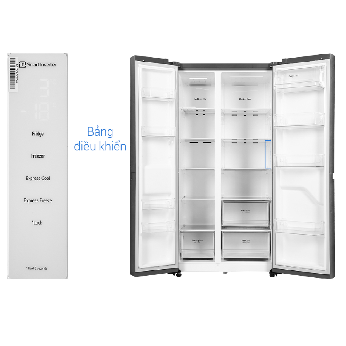 Tủ lạnh LG Inverter 649 Lít GR-B257JDS mới 2022