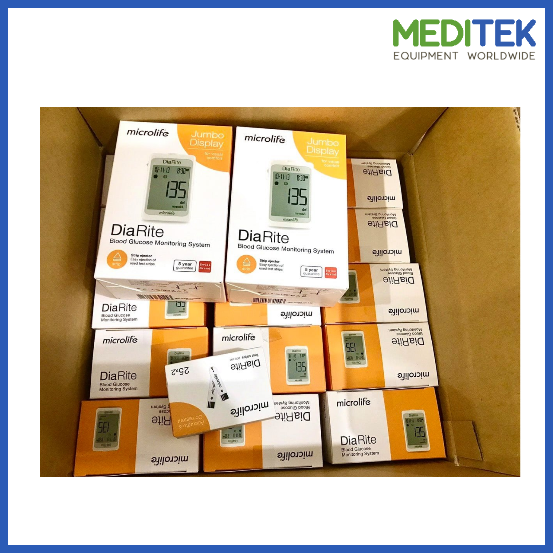 Máy Đo Đường Huyết Microlife DiaRite BMG (Máy kèm 50 Que đo đường huyết)