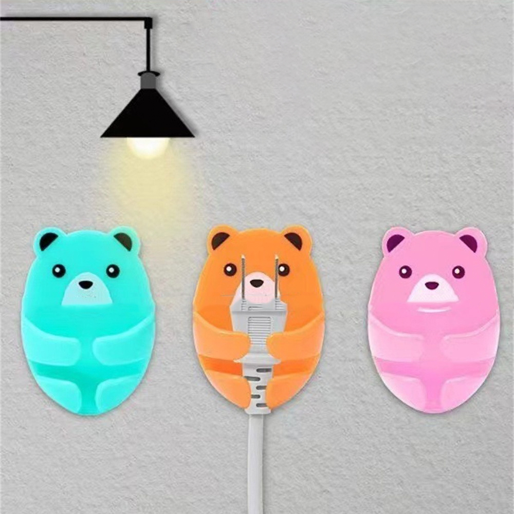 CHIPLY Cartoon Plug Hook Non Punching Hanging Plug Wall Hanging Hook Kitchen Bear Plug Storage Hook Household Adhesive Storage Hook