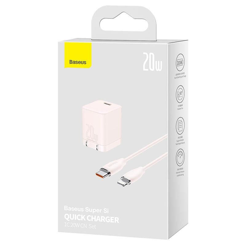 Bộ Sạc Nhanh Baseus Super Si Pro (1C 20W- Kèm Cáp C To Ip PD 20W 1M )