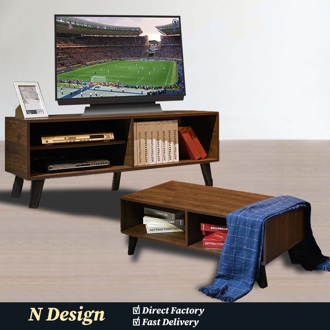 [N Design] 2in1 TV and Coffee Table set/ TV console / Almari TV