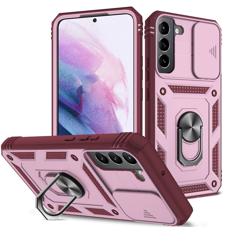 For samsung galaxy s22+ 5g sliding camera cover tpu + pc phone case
