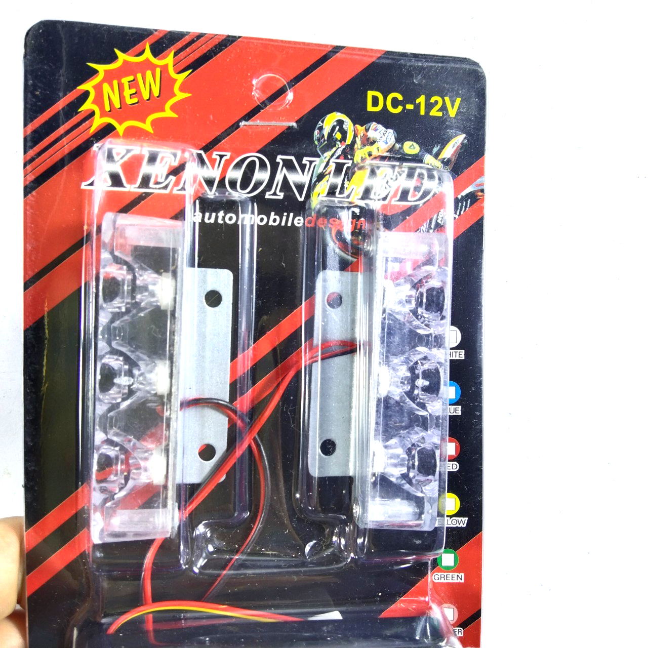 đèn chớp trang trí kiểu chớp XE MÁY ( màu xanh đỏ)