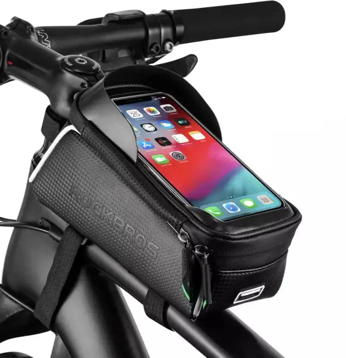 rockbros bike bag waterproof top tube phone bag front frame mountain