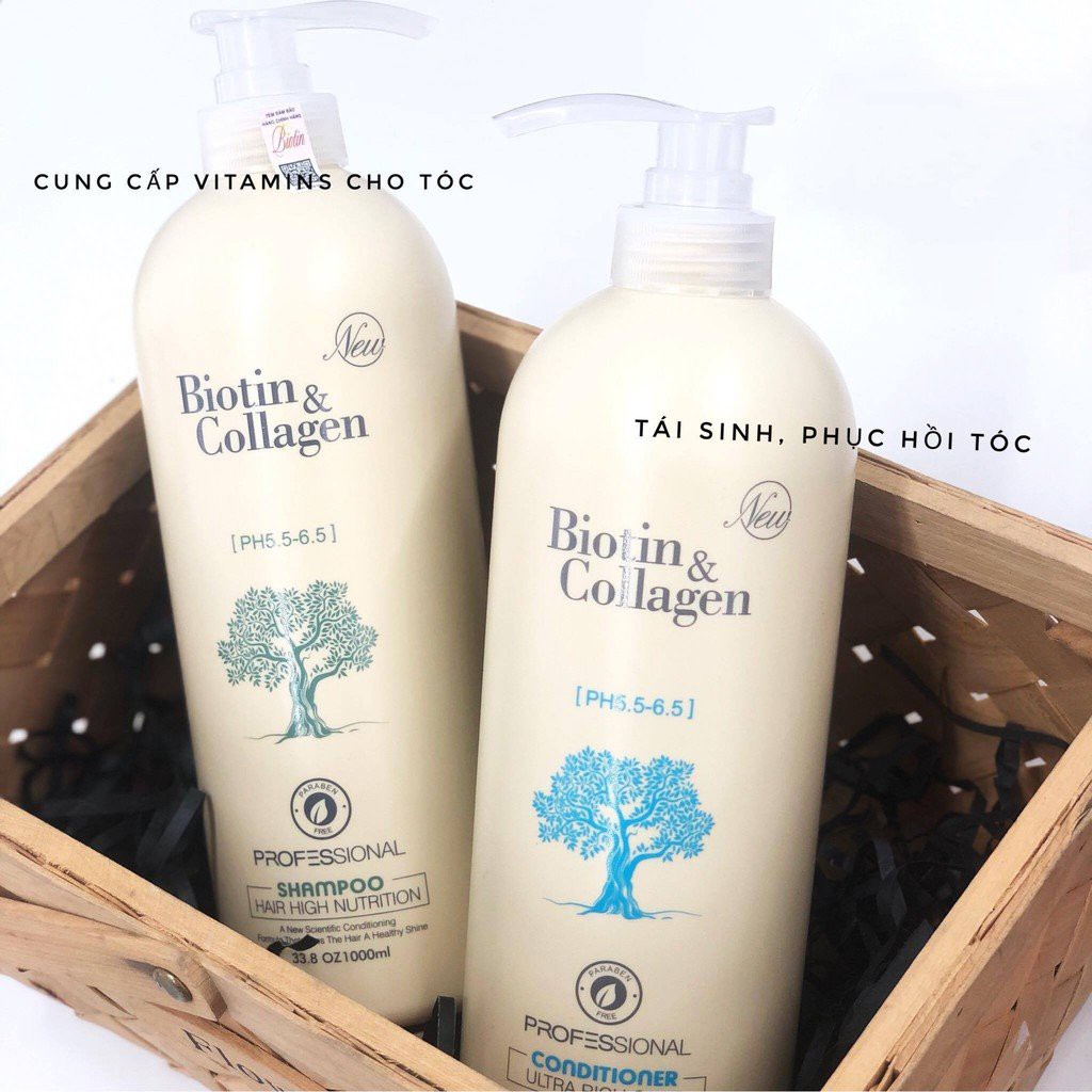 [TRẮNG] DẦU GỘI XẢ BIOTIN COLLAGEN NEW (Dung tích mỗi chai 1000 ml)