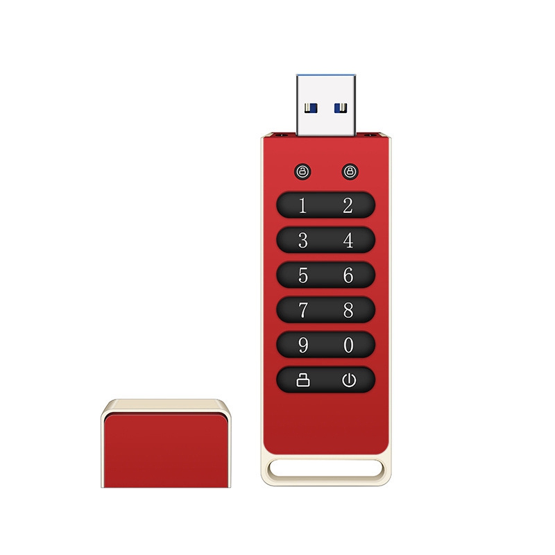 1 piece secure usb drive hardware password memory stick with keypad usb 3.0 disk flash 32gb