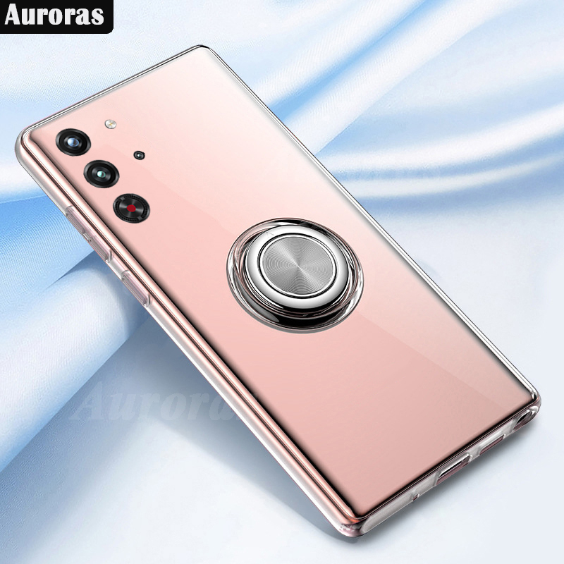 For ZTE Nubia Redmagic 10 Pro+ Phone Case Ring Ultra Thin HD Clear Transparent Car Kickstand Bracket Soft Air Cushion Armor Cover for ZTE Nubia Redmagic 10 Pro Cover Casing HP.