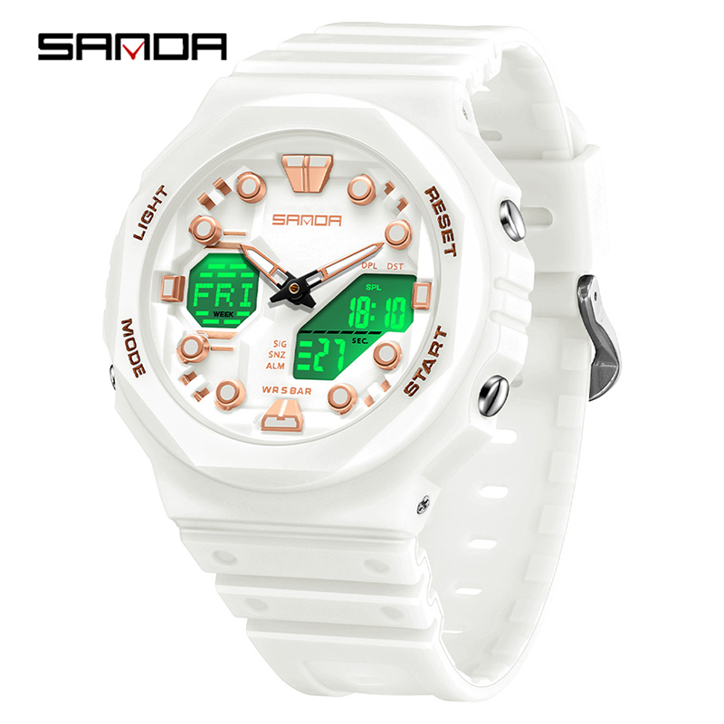 Sanda Large Dial Multifunctional Trendy Urban Outdoor Waterproof Sports Men's Watch SD6200-1. 