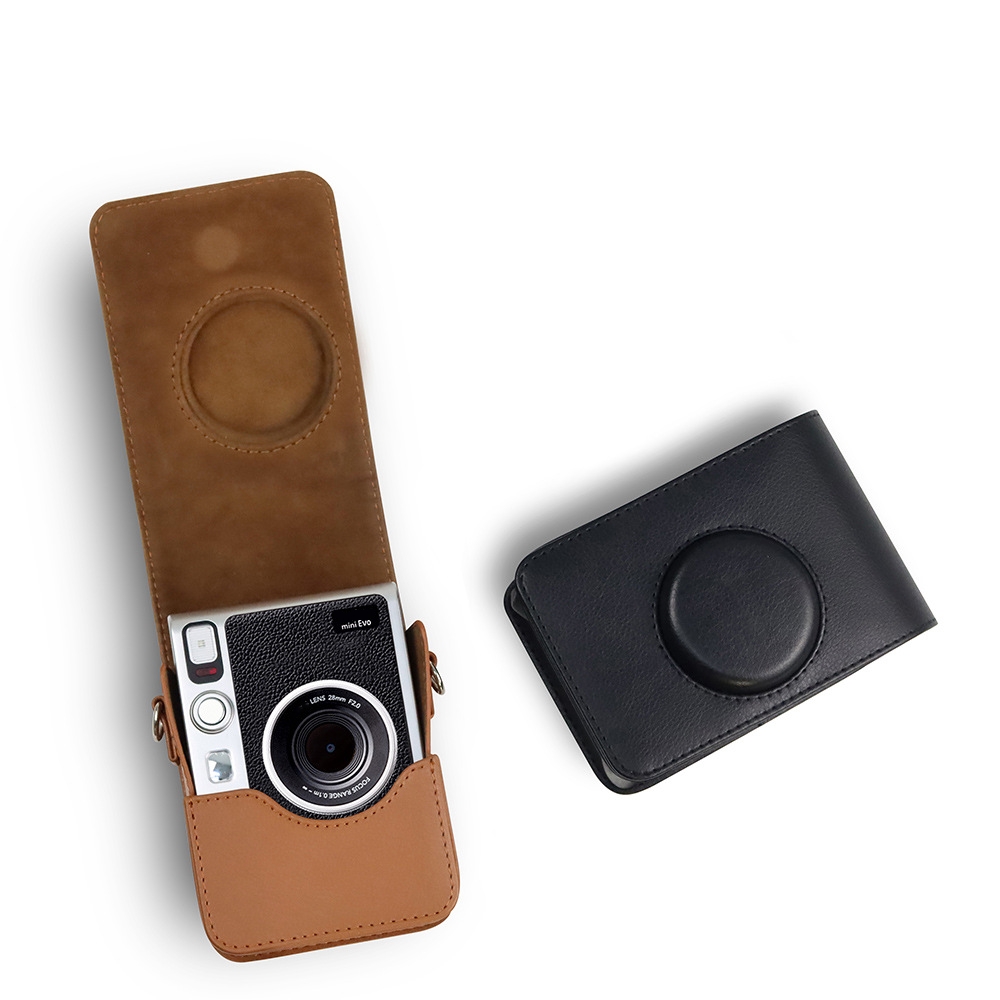 Retro mềm mini vỏ bằng da PU Vỏ Bao máy ảnh với dây đeo vai cho instax mini EVO trường hợp máy ảnh