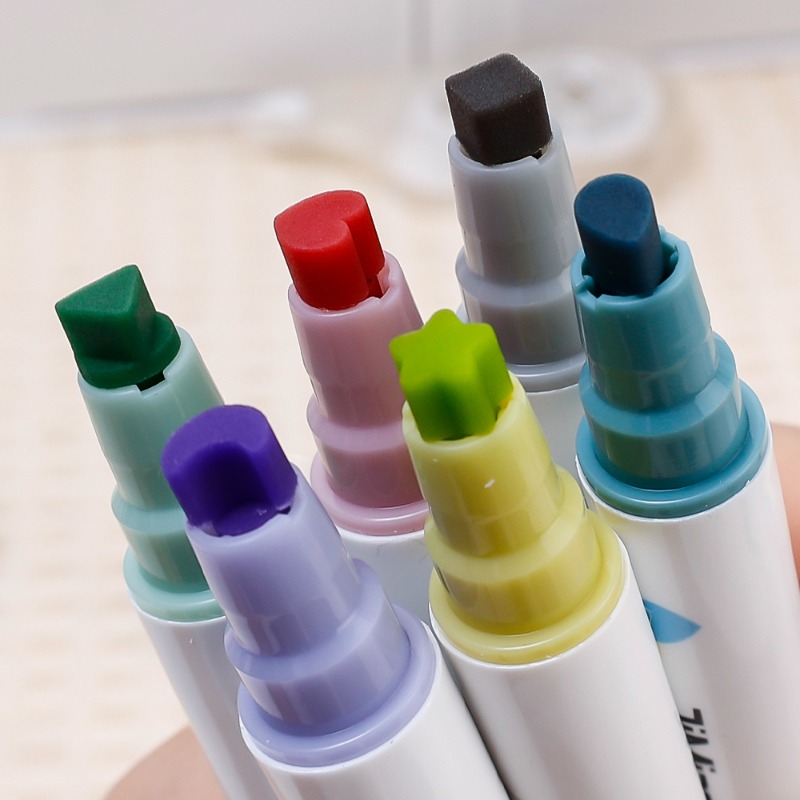 Magic Seal Double-Headed Marker DIY Creative Drawing Student Color Handbook Highlighter School Office Stationery Supplies