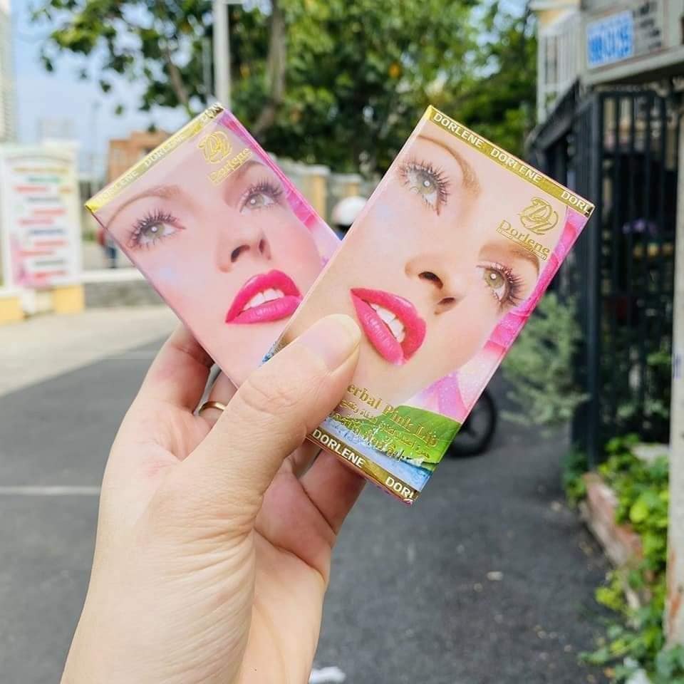 Son lì dưỡng khắc phục thâm môi Dorlene Herbal Pink Lip Thái Lan