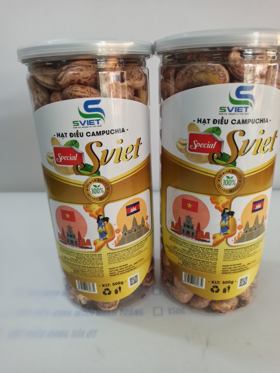 Hạt điều rang muối vỏ lụa campuchia - hộp 500g
