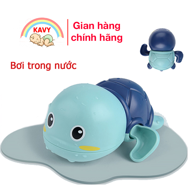Đồ chơi rùa biển biết bơi KAVY thả bồn tắm cho bé chạy cót và bơi dưới nước vui nhộn, dễ thương