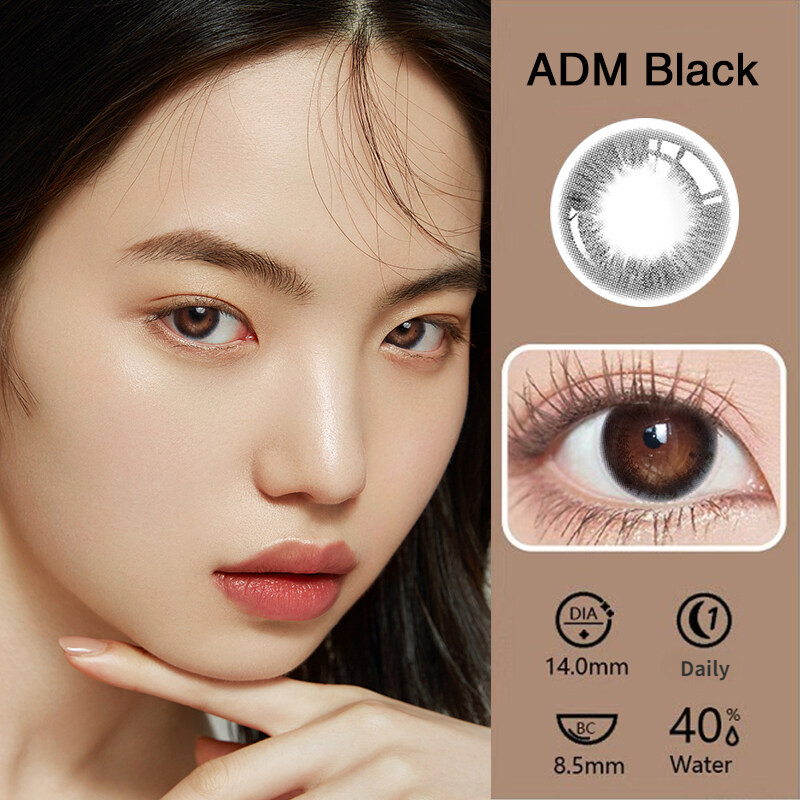 Lens - ADM Black Contact Lens Sử dụng hàng ngày 14.0mm Power Lens Contact Lenses lens lens mắt