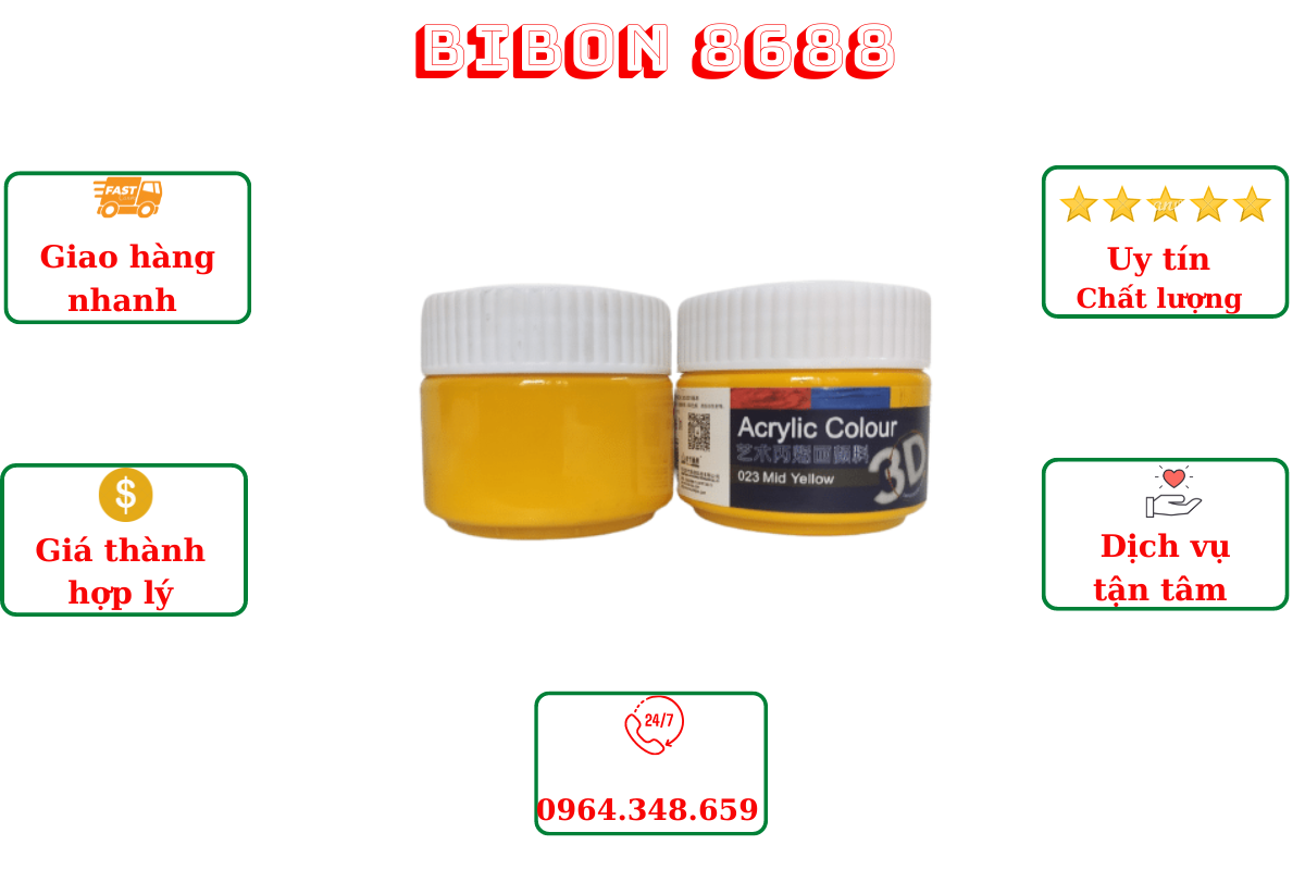 Màu vẽ Acrylic 3D hộp 100ml