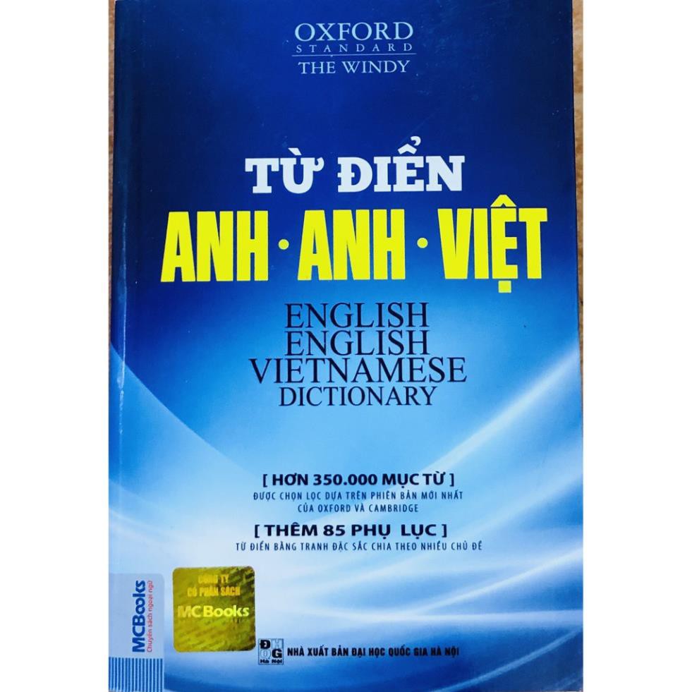 Sách - Từ điển Anh - Anh - Việt bìa xanh trắng mềm