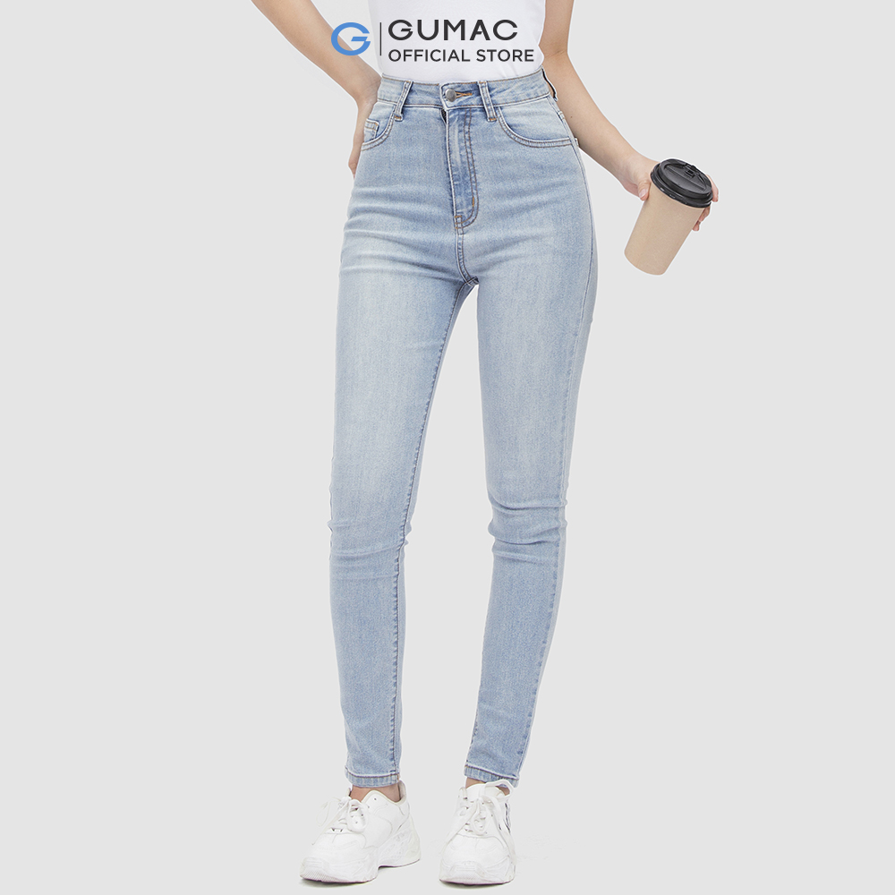 Quần jeans nữ GUMAC QJC04045 skinny lưng cao